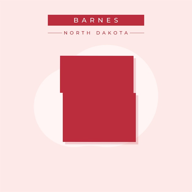Ilustración vectorial del vector del mapa de Barnes en Dakota del Norte