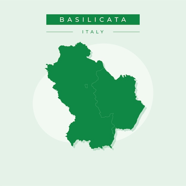 Ilustración vectorial del vector del mapa de basilicata en italia