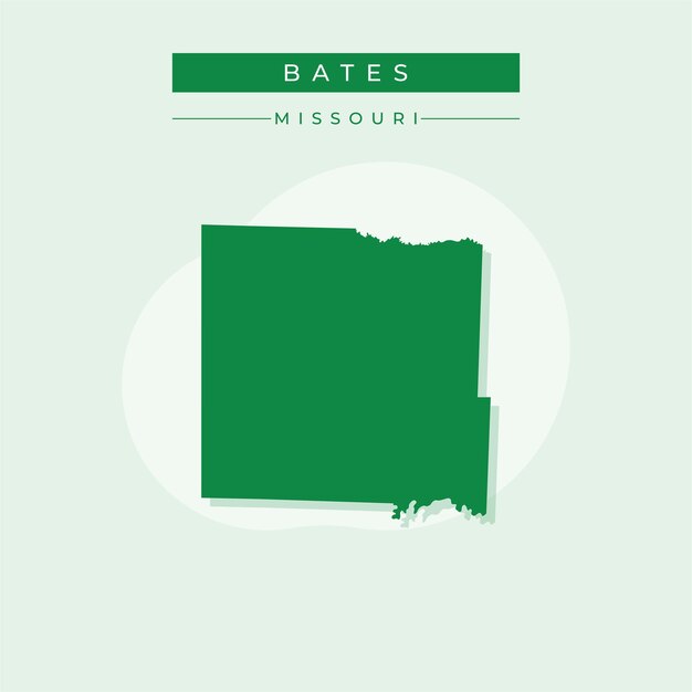 Ilustración vectorial del vector del mapa de Bates en el estado de Missouri