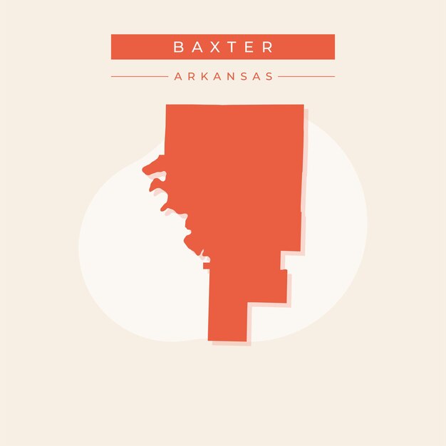 Ilustración vectorial del vector del mapa de baxter en arkansas