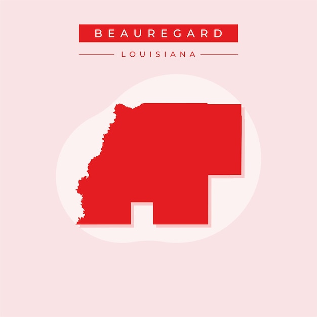 Ilustración vectorial del vector del mapa de Beauregard de Luisiana