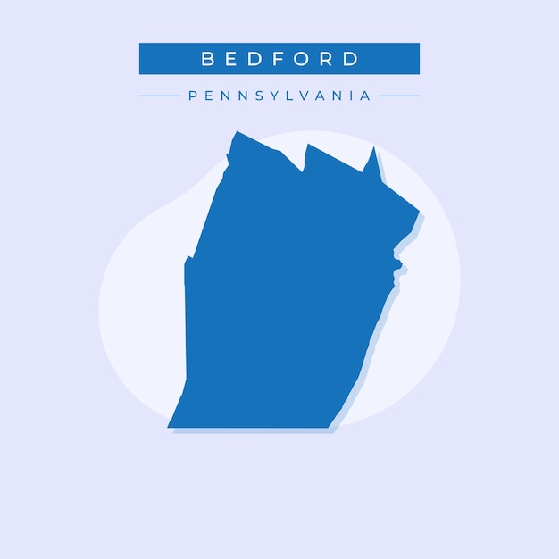 Ilustración vectorial del vector del mapa de Bedford en Pensilvania