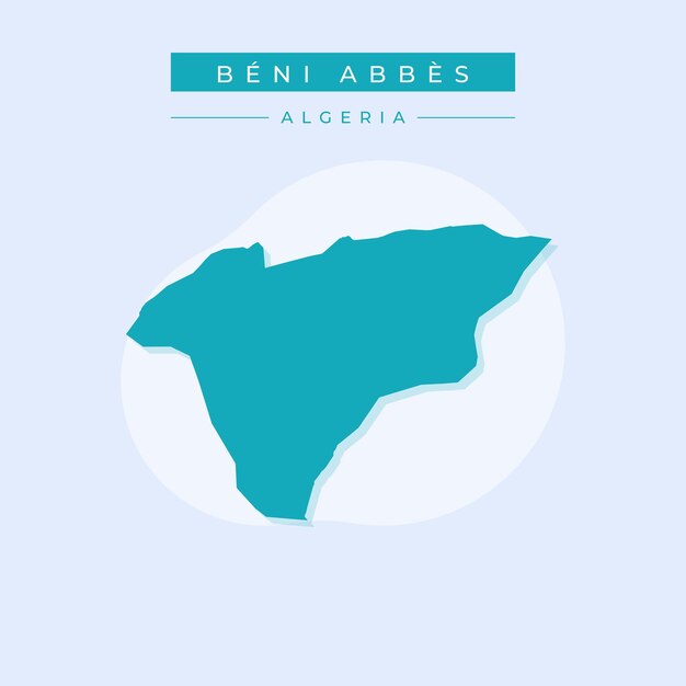 Vector ilustración vectorial del vector del mapa de beni abbes de áfrica