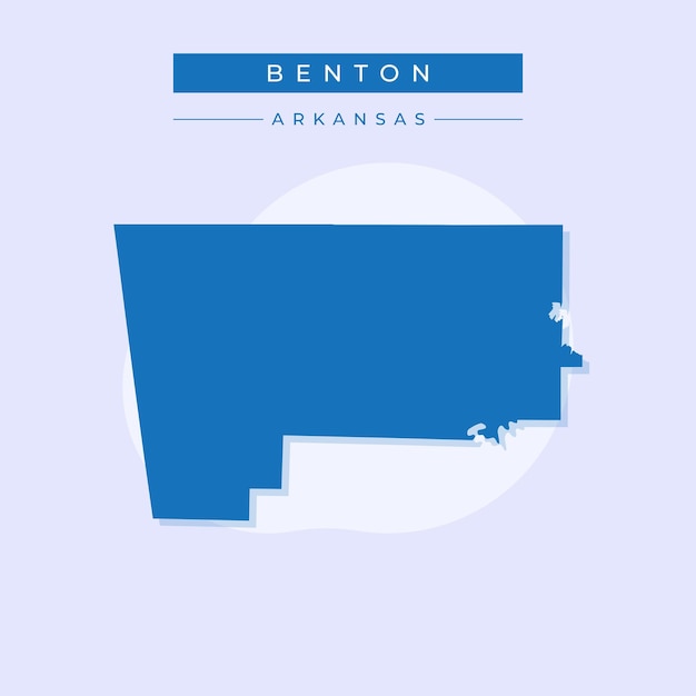 Vector ilustración vectorial del vector del mapa de benton en arkansas