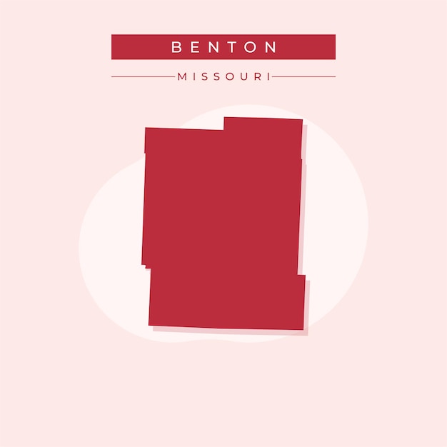 Ilustración vectorial del vector del mapa de Benton en el estado de Missouri