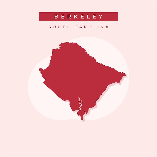 Ilustración vectorial del vector del mapa de Berkeley en Carolina del Sur