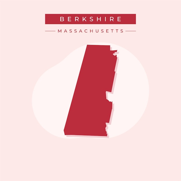 Ilustración vectorial del vector del mapa de Berkshire en el estado de Massachusetts