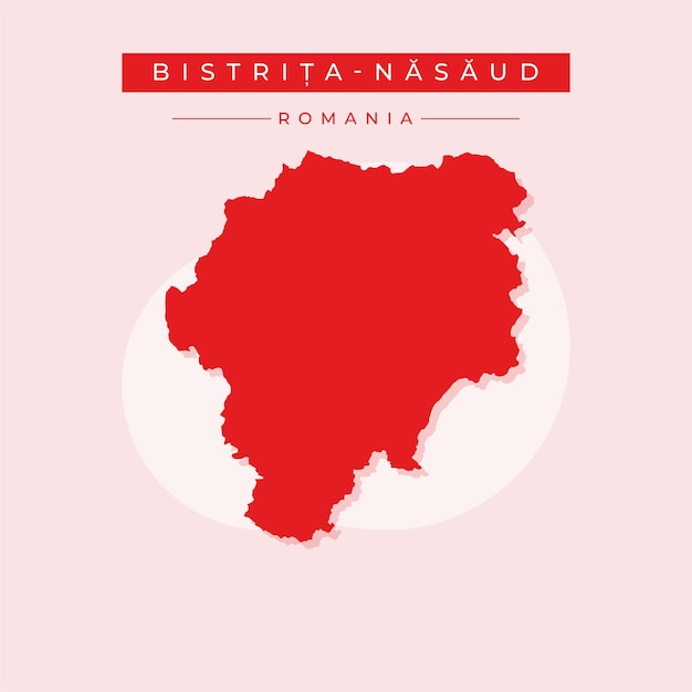 Ilustración vectorial del vector del mapa de BistritaNasaud de Rumania