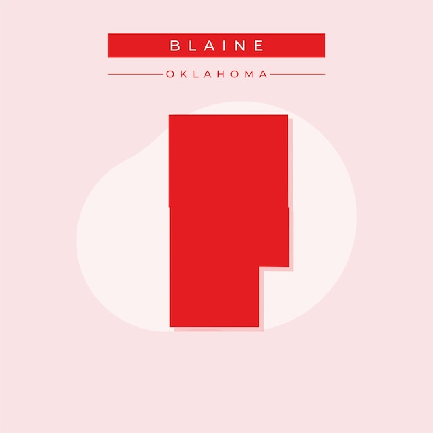 Ilustración vectorial del vector del mapa de Blaine en Oklahoma