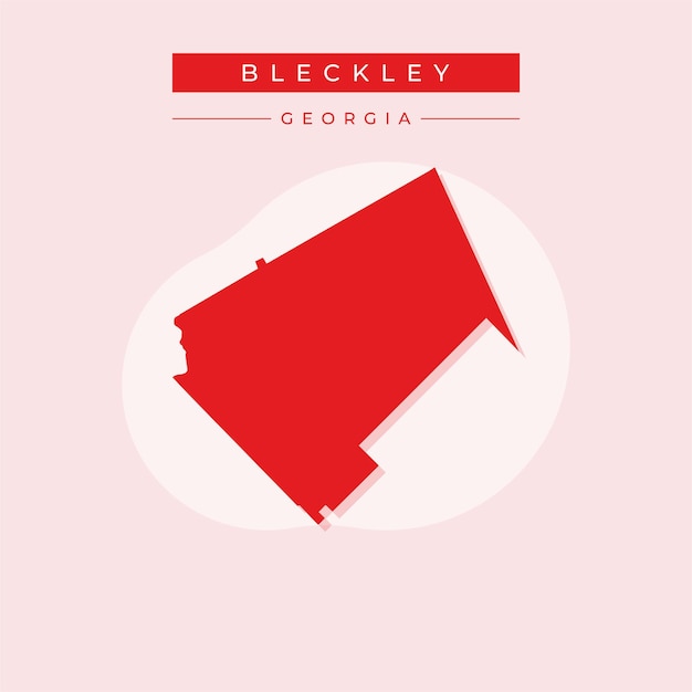 Ilustración vectorial del vector del mapa de Bleckley en Georgia