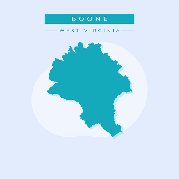 Ilustración vectorial del vector del mapa de Boone en Virginia Occidental