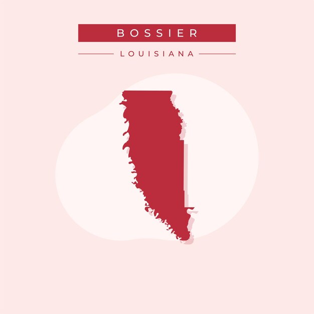 Ilustración vectorial del vector del mapa de Bossier de Luisiana