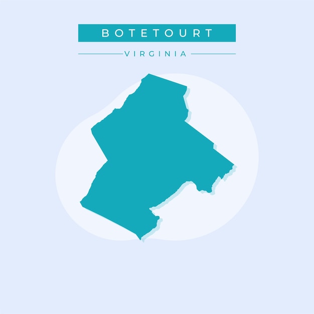 Ilustración vectorial del vector del mapa de Botetourt en Virginia