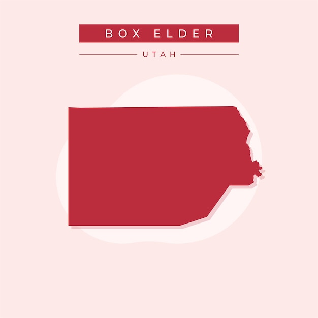 Ilustración vectorial del vector del mapa de Box Elder en el estado de Utah