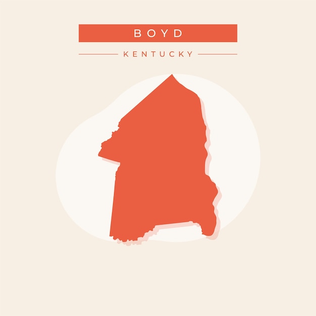 Ilustración vectorial del vector del mapa de Boyd en el estado de Kentucky