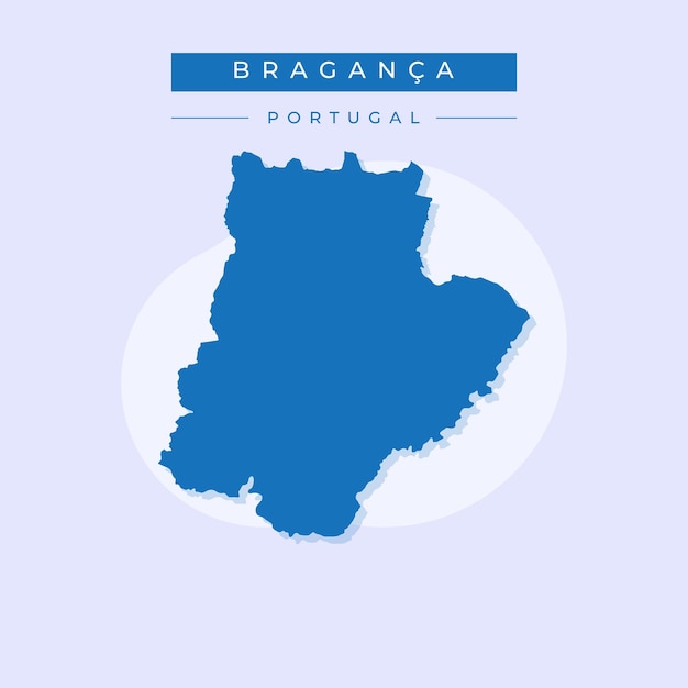 Ilustración vectorial del vector del mapa de Braganca en Portugal