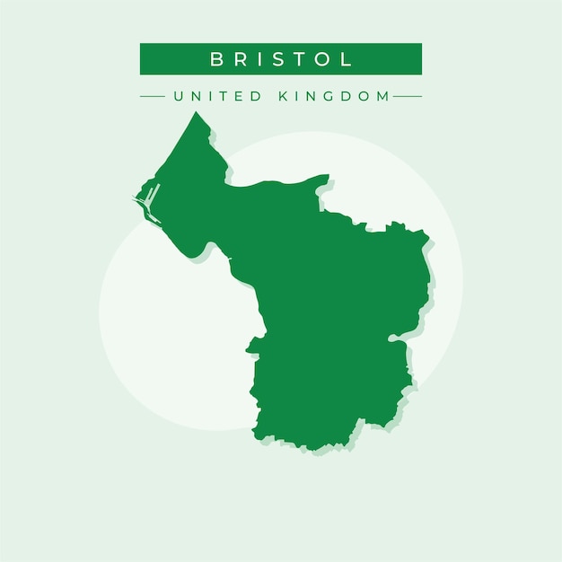 Vector ilustración vectorial del vector del mapa de bristol reino unido