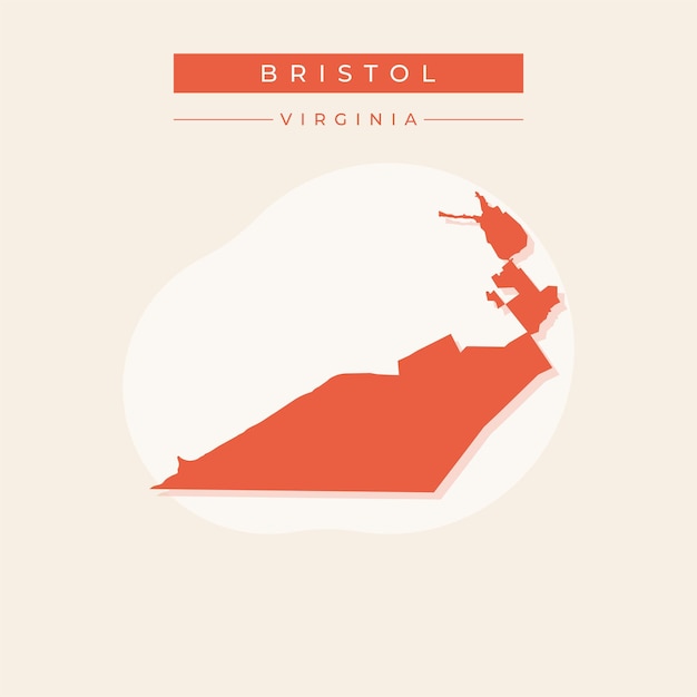 Ilustración vectorial del vector del mapa de Bristol en Virginia