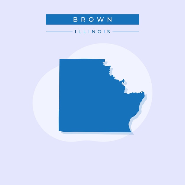 Ilustración vectorial del vector del mapa de Brown en Illinois