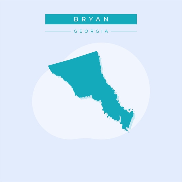 Ilustración vectorial del vector del mapa de Bryan en Georgia