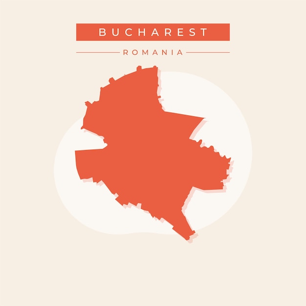 Vector ilustración vectorial del vector del mapa de bucarest rumania