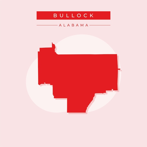 Vector ilustración vectorial del vector del mapa de bullock en alabama