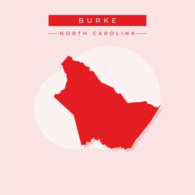 Ilustración vectorial del vector del mapa de Burke en Carolina del Norte