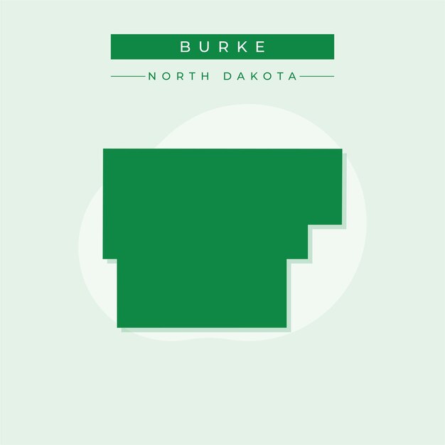 Ilustración vectorial del vector del mapa de Burke en Dakota del Norte
