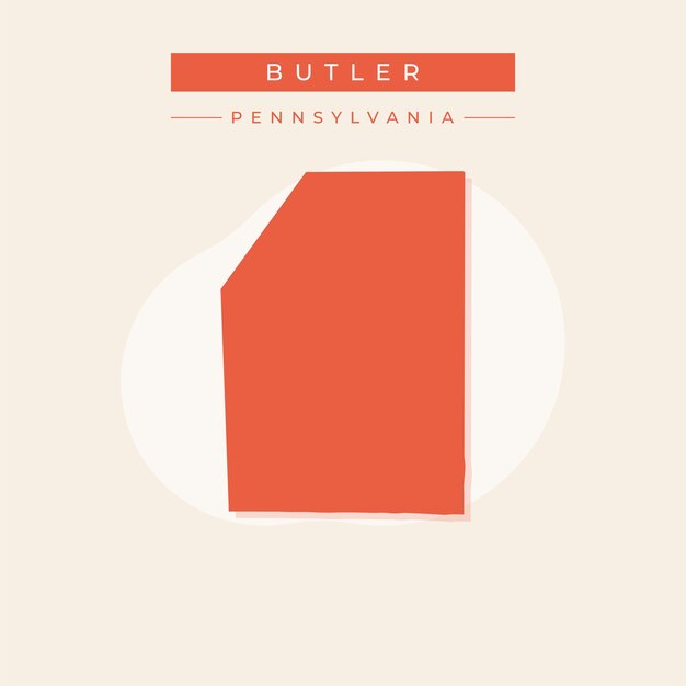 Ilustración vectorial del vector del mapa de Butler en Pensilvania