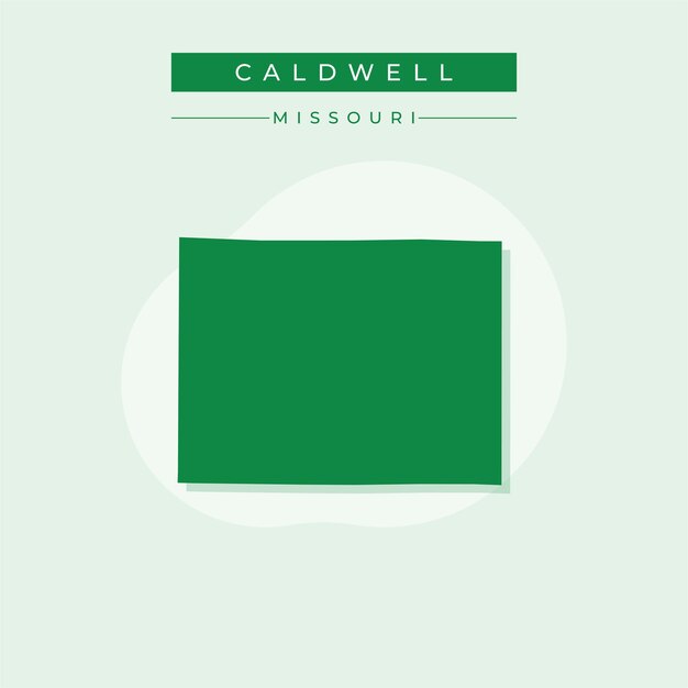 Ilustración vectorial del vector del mapa de Caldwell en el estado de Missouri