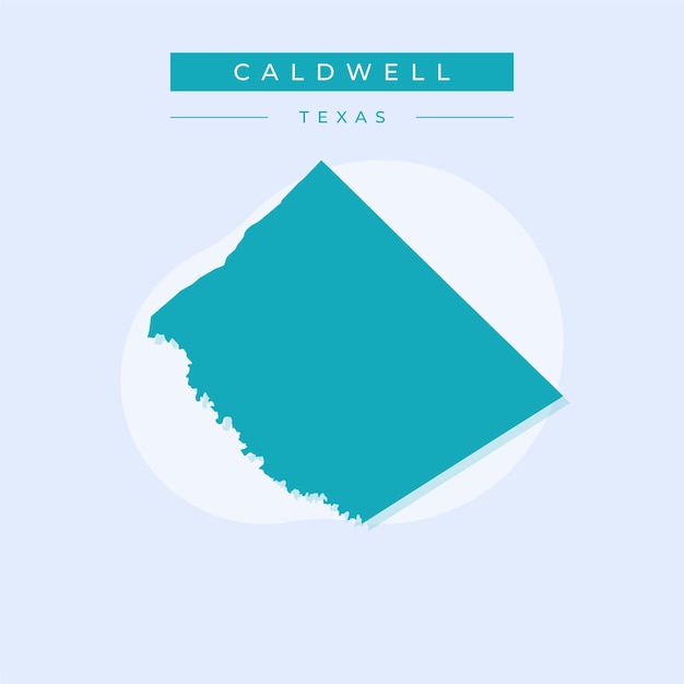 Ilustración vectorial del vector del mapa de Caldwell en Texas