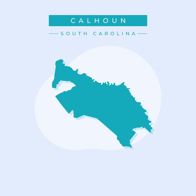 Ilustración vectorial del vector del mapa de Calhoun en Carolina del Sur