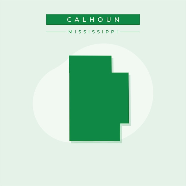 Ilustración vectorial del vector del mapa de Calhoun en el Mississippi