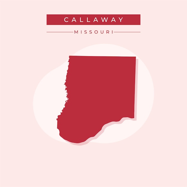 Ilustración vectorial del vector del mapa de Callaway en el estado de Missouri