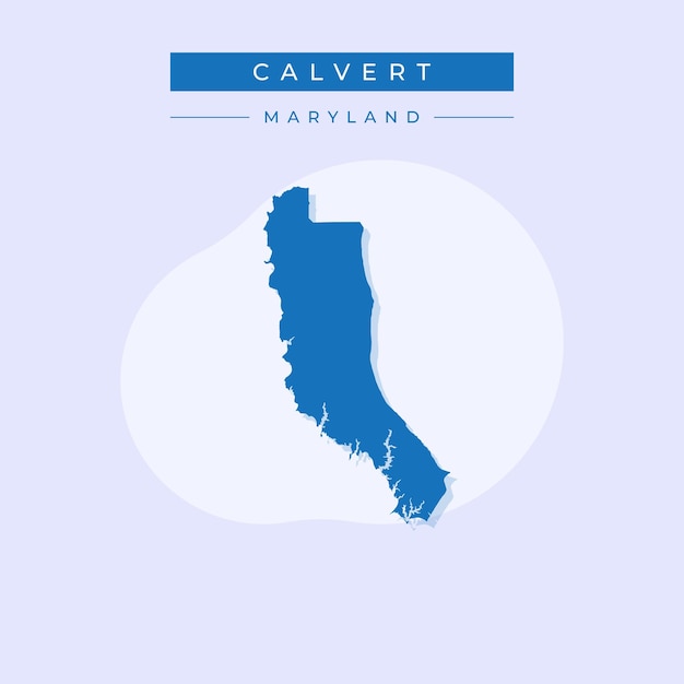 Ilustración vectorial del vector del mapa de Calvert en Maryland