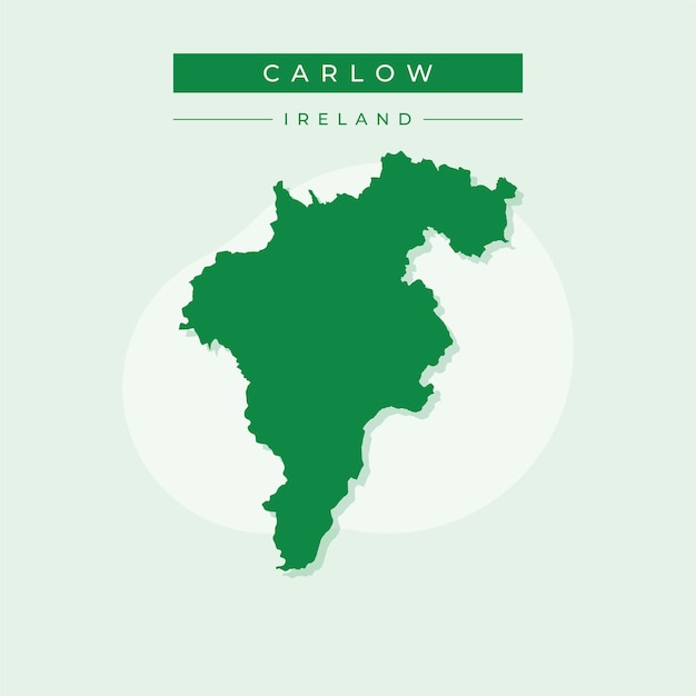 Ilustración vectorial del vector del mapa de Carlow de Irlanda