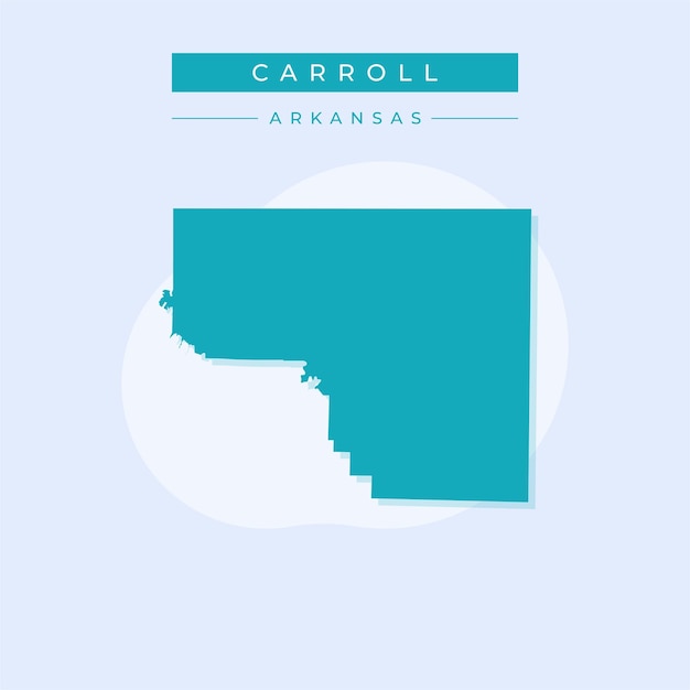 Ilustración vectorial del vector del mapa de Carroll en el estado de Arkansas