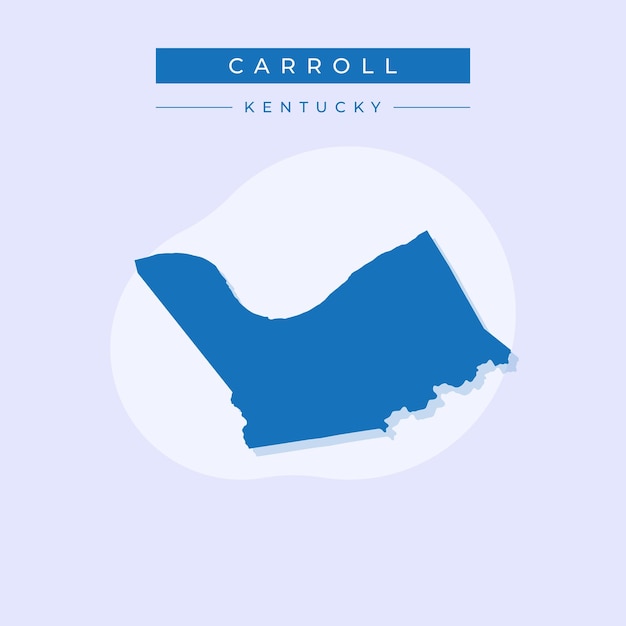 Ilustración vectorial del vector del mapa de Carroll en el estado de Kentucky