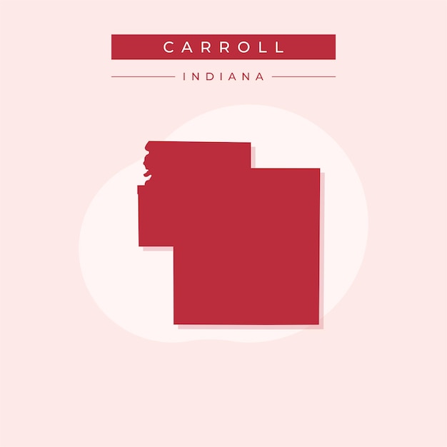 Ilustración vectorial del vector del mapa de Carroll en Indiana