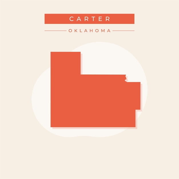 Ilustración vectorial del vector del mapa de Carter en Oklahoma