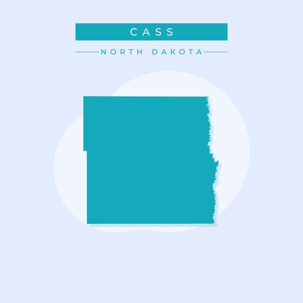 Ilustración vectorial del vector del mapa de Cass en Dakota del Norte