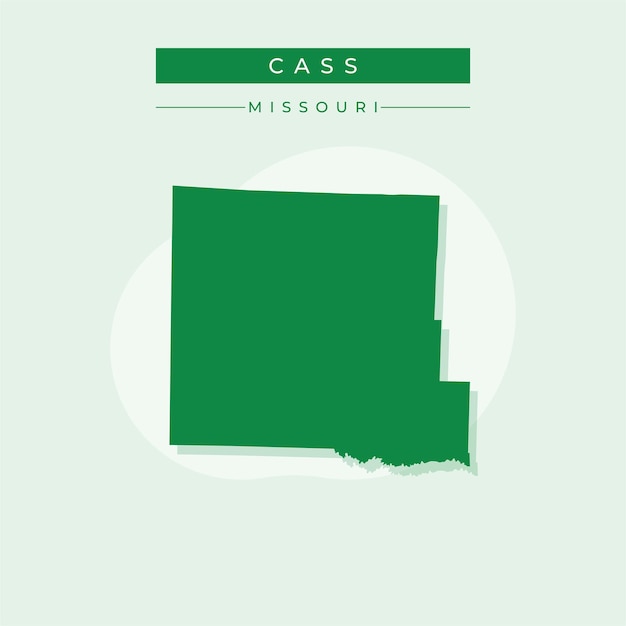 Ilustración vectorial del vector del mapa de Cass en el estado de Missouri