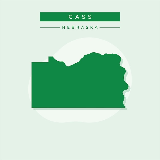 Ilustración vectorial del vector del mapa de Cass en Nebraska