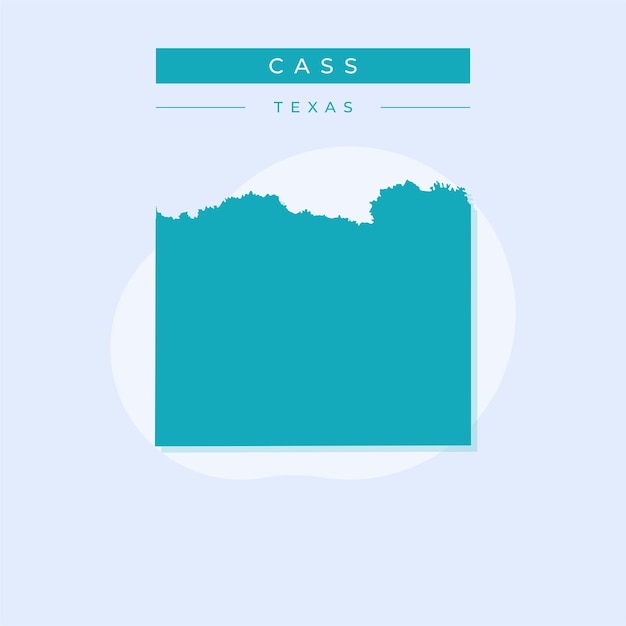Ilustración vectorial del vector del mapa de Cass en Texas