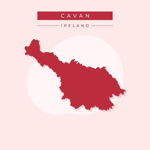 Ilustración vectorial del vector del mapa de Cavan de Irlanda