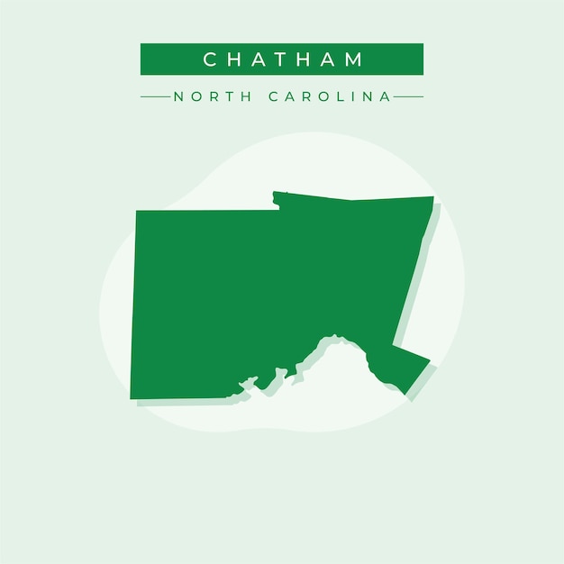 Ilustración vectorial del vector del mapa de Chatham en Carolina del Norte