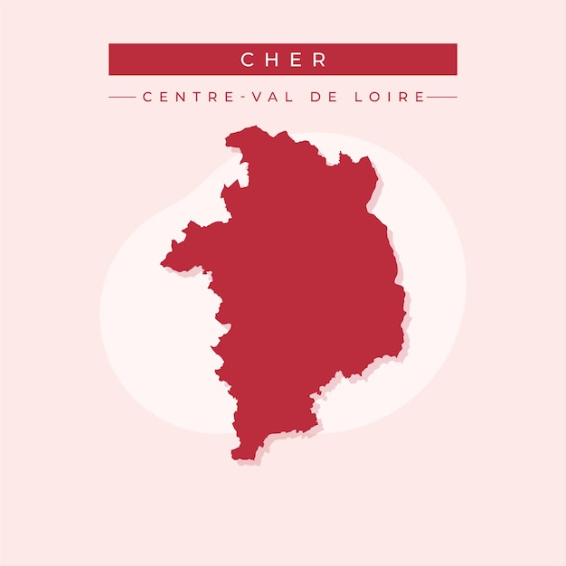 Ilustración vectorial del vector del mapa de Cher Francia