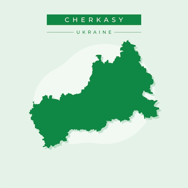 Vector ilustración vectorial del vector del mapa de cherkasy en ucrania