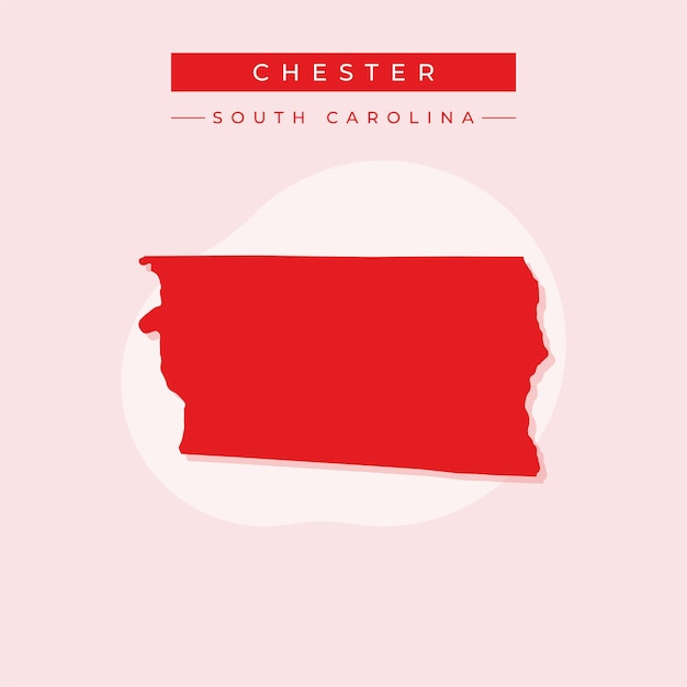 Ilustración vectorial del vector del mapa de Chester en Carolina del Sur