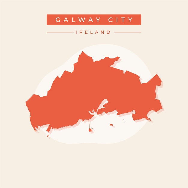 Vector ilustración vectorial del vector del mapa de la ciudad de galway, irlanda